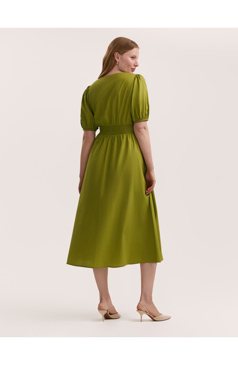 Finery London Addison Cotton Midi Tea Dress, Alternate, color, Light Green