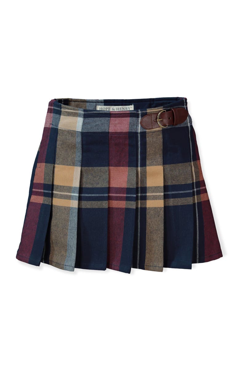 Hope & Henry Baby Girls' Organic Pleated Buckle Skirt, Infant, Main, color,