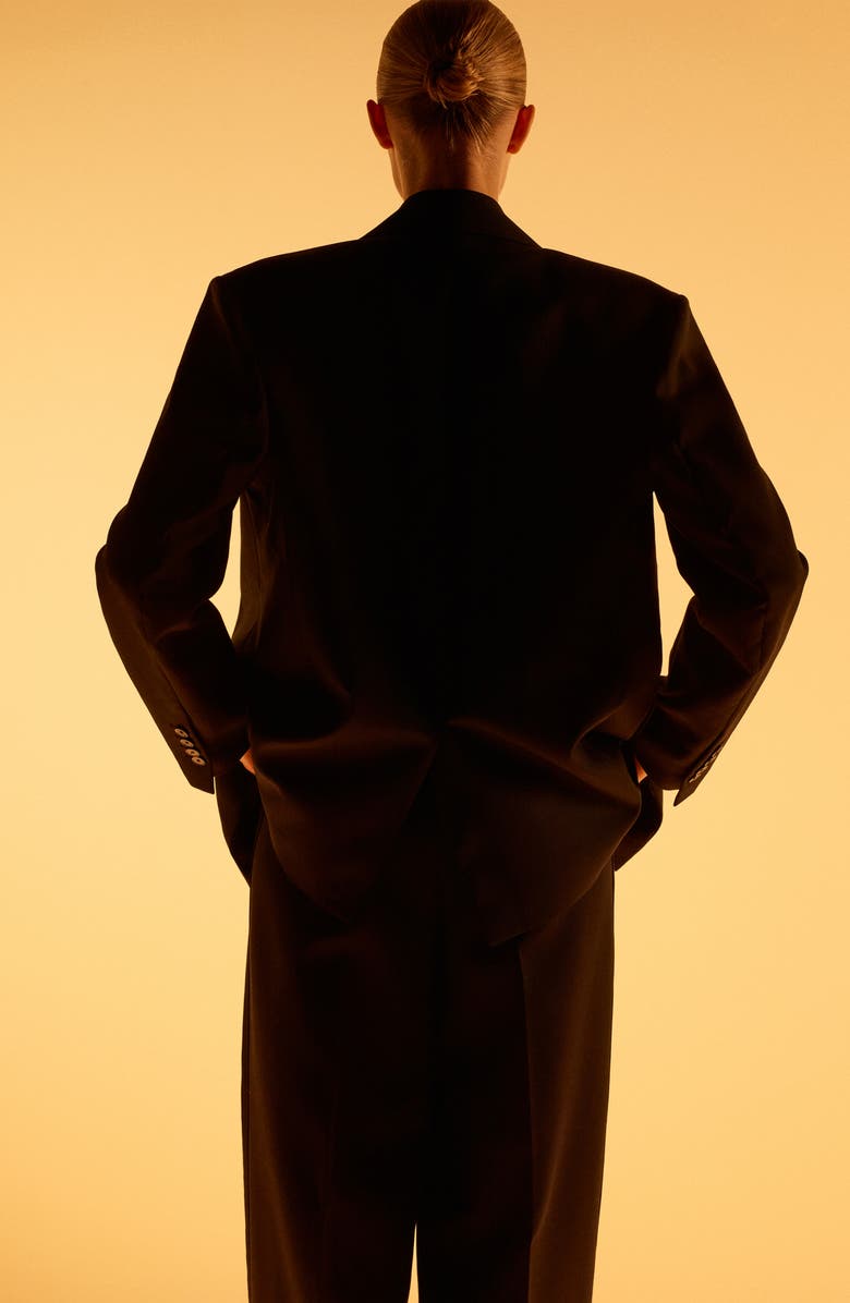 MANGO x Kaia Gerber Wool Blend Blazer, Alternate, color, Black