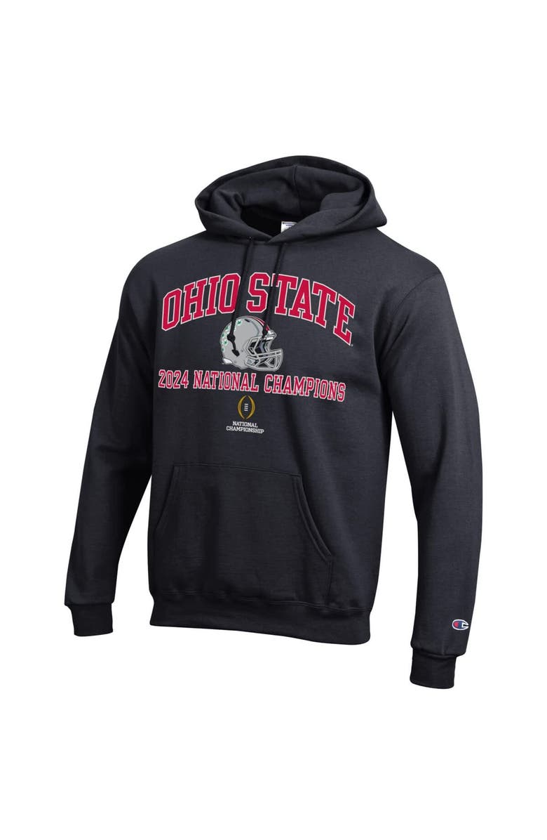 Champion Men's Champion Black Ohio State Buckeyes College Football Playoff 2024 National Champions Helmet Pullover Hoodie, Alternate, color, 