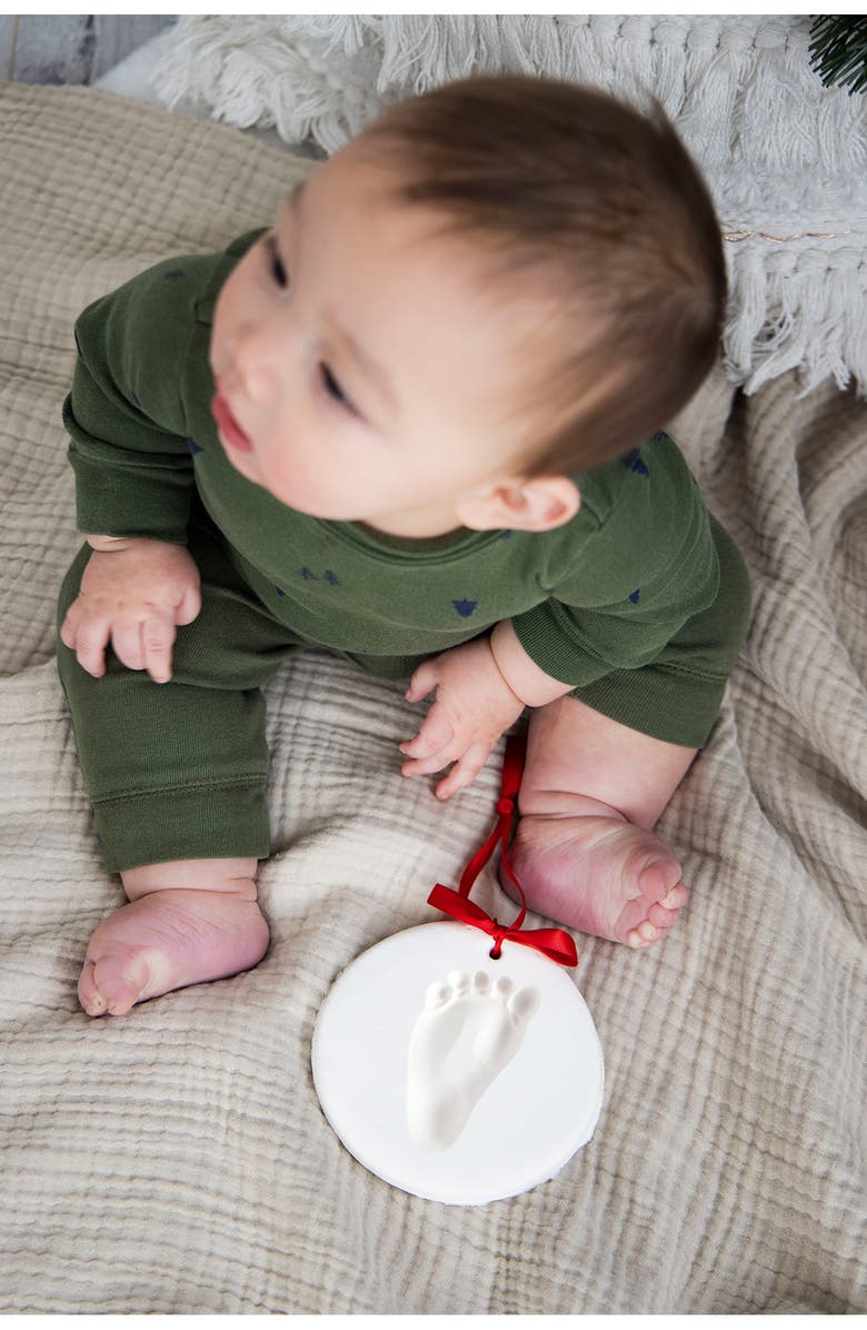 Pearhead 2-Pack Babyprint Ornaments, Alternate, color, White