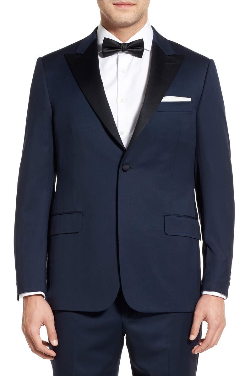 Hickey Freeman Classic B Fit Wool Tuxedo, Alternate, color,