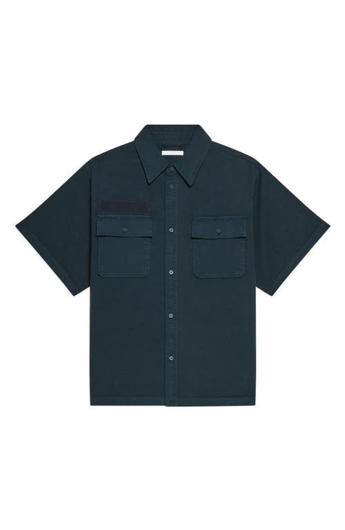 Helmut Lang Gd Uniform Short Sleeve Stretch Twill Button Up Shirt