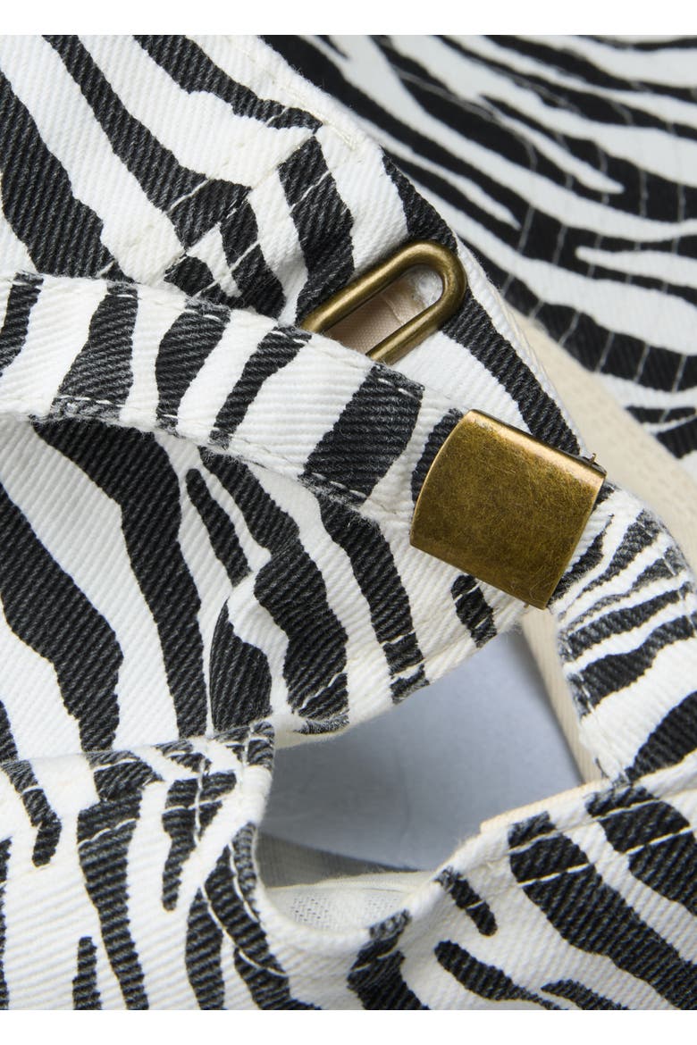 Zebra Print Baseball Cap, Alternate, color, Black and White