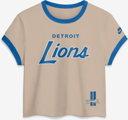 Nike Women's Nike Cream Detroit Lions Rewind Ringer Mod Cropped T-Shirt