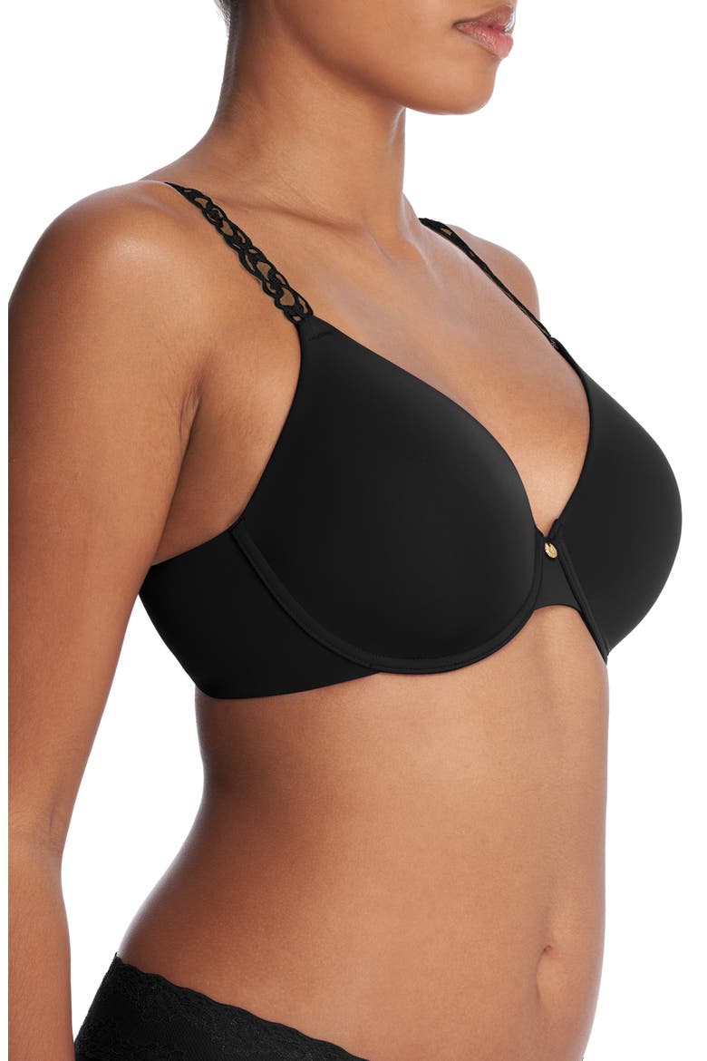 Pure Luxe Underwire T-Shirt Bra, Alternate, color, BLACK/BUFF