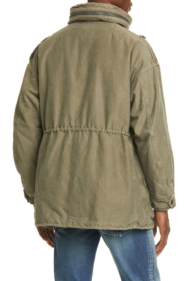 Bickle Damaged Cotton Jacket, Alternate, color, OLIVE