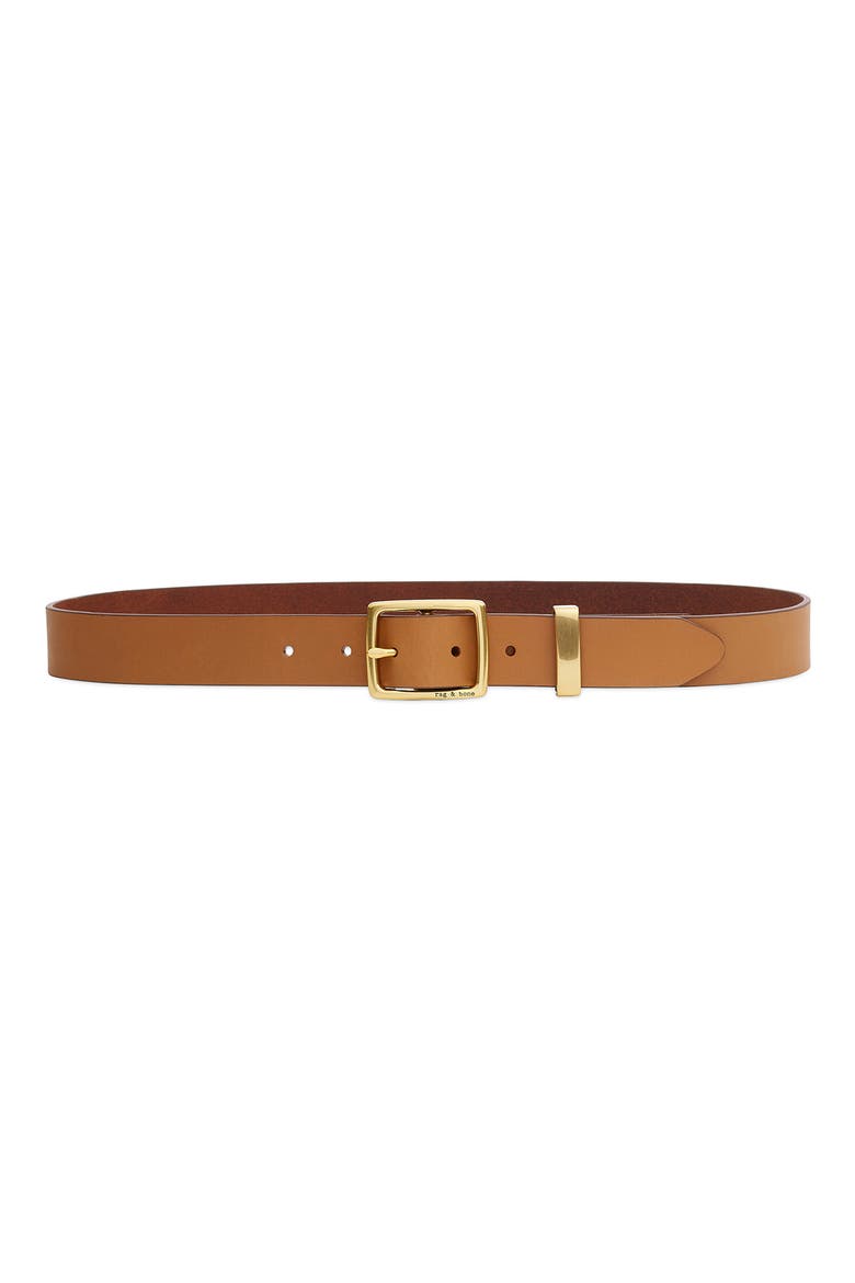 X Boyfriend Leather Belt, Main, color, TAN