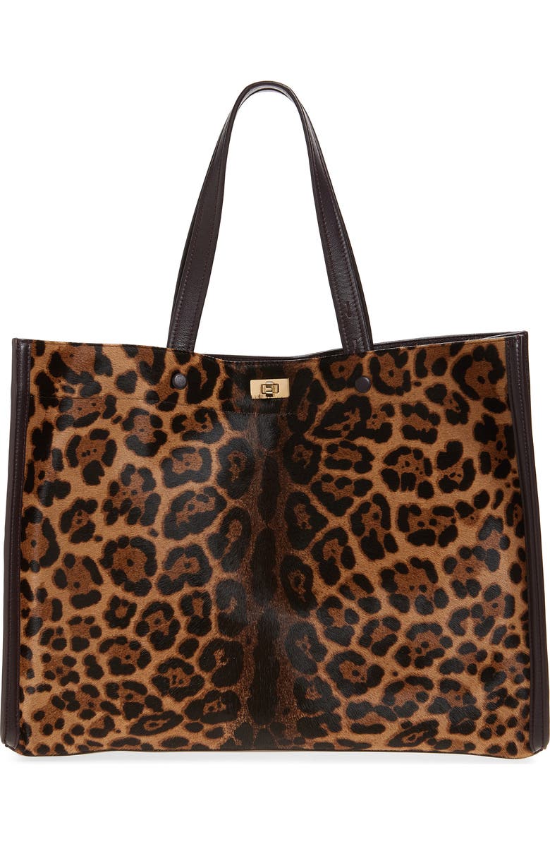 Anya Hindmarch Mortimer Leopard Print Genuine Calf Hair Tote, Main, color, Leopard