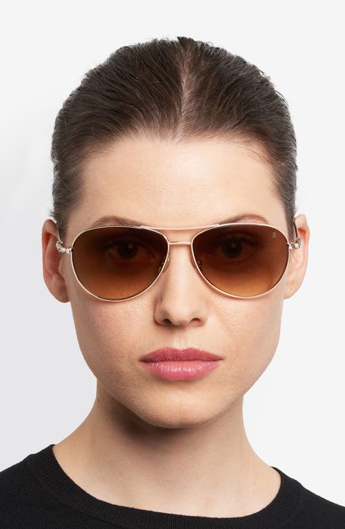 Stuart Weitzman 60mm Pilot Sunglasses In Gold