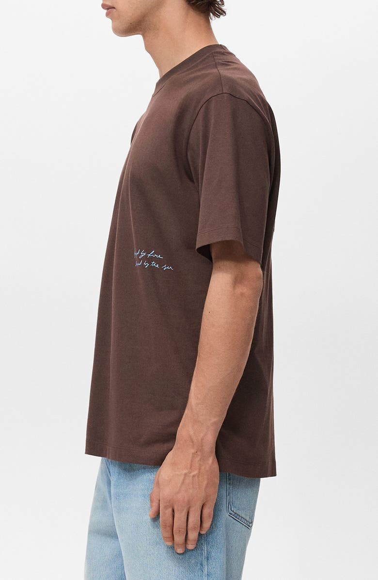 MANGO Relaxed Fit Graphic T-Shirt, Alternate, color, Brown