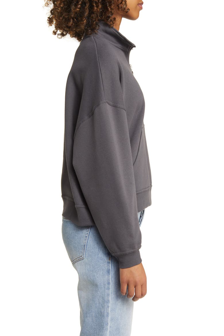 Embroidered Bordeaux Half Zip Pullover, Alternate, color, WASHED BLACK