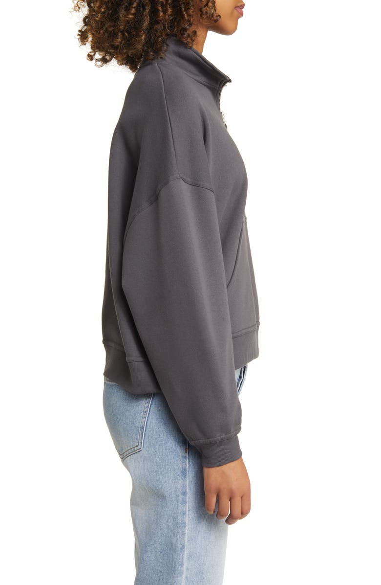 Vinyl Icons Embroidered Bordeaux Half Zip Pullover, Alternate, color, 