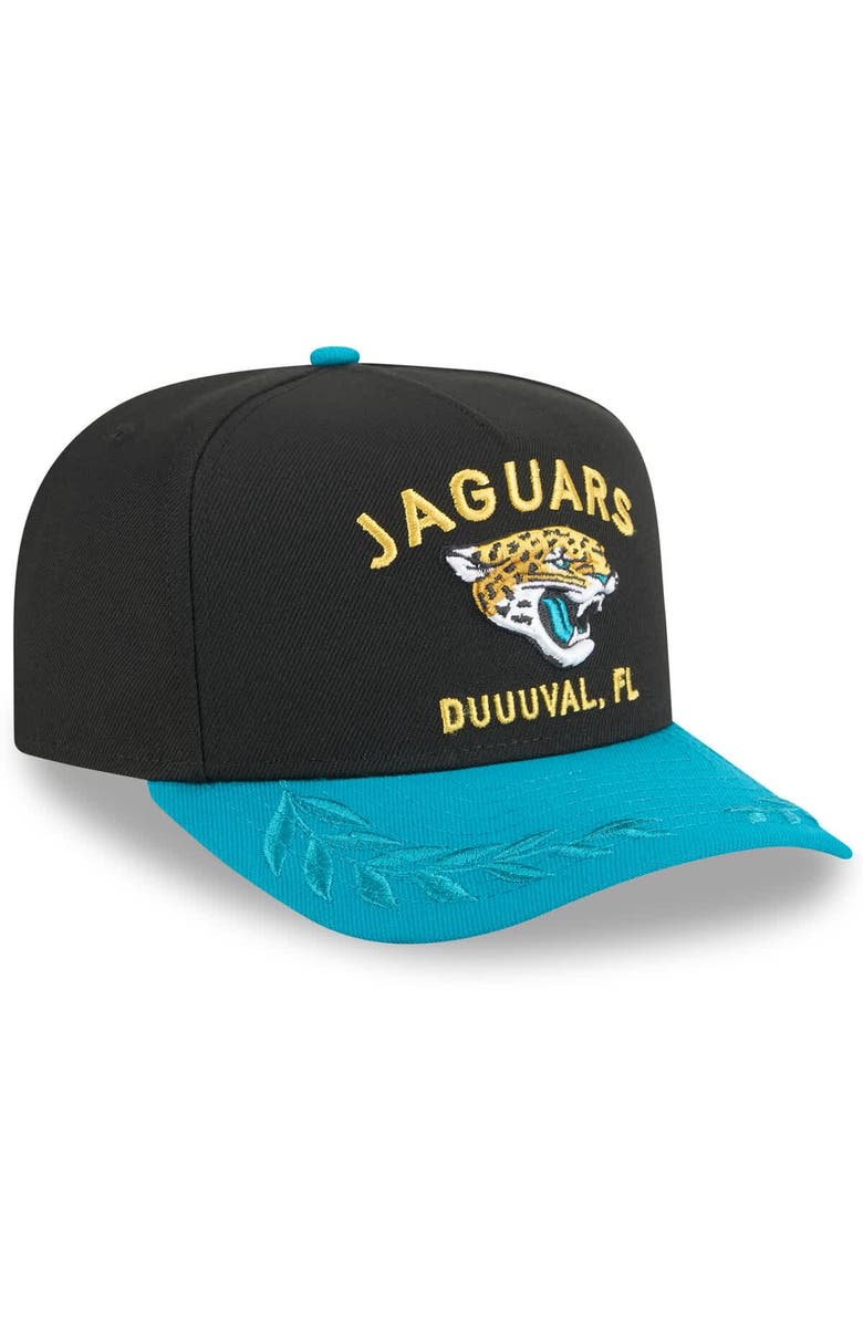 New Era Men's New Era  Black/Teal Jacksonville Jaguars 2025 NFL Draft A-Frame 9FIFTY Snapback Hat, Alternate, color, 