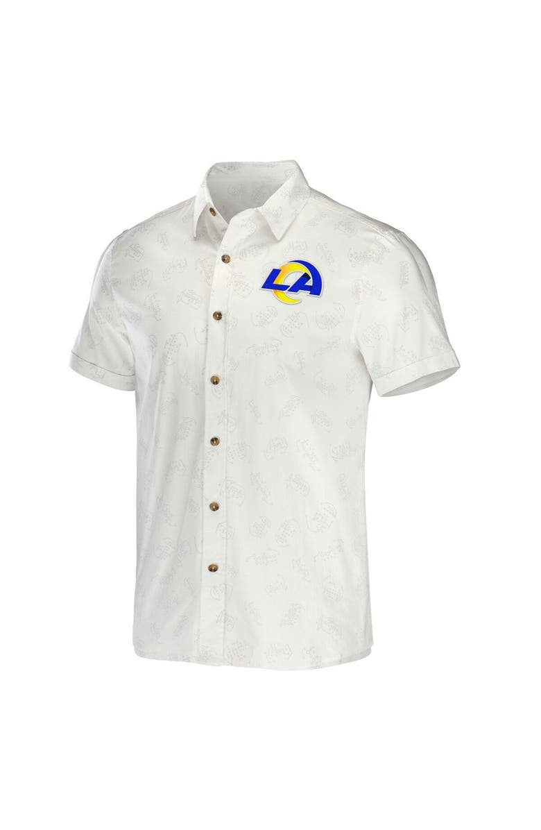 NFL X DARIUS RUCKER Men's NFL x Darius Rucker Collection by Fanatics White Los Angeles Rams Woven Button-Up T-Shirt, Alternate, color, 
