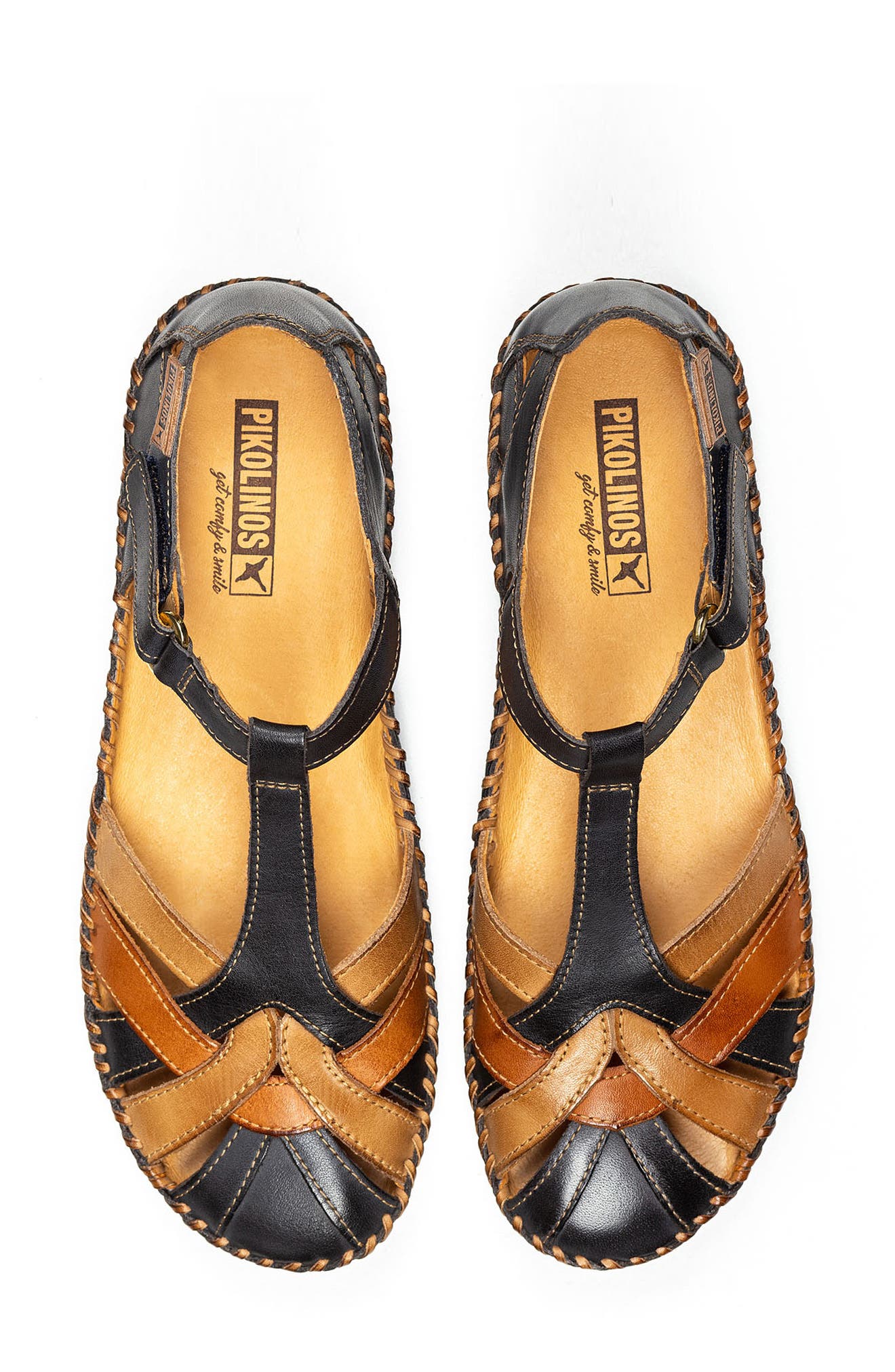 'P. Vallarta 655' T-Strap Sandal, Alternate, color, NAVY BLUE BRANDY