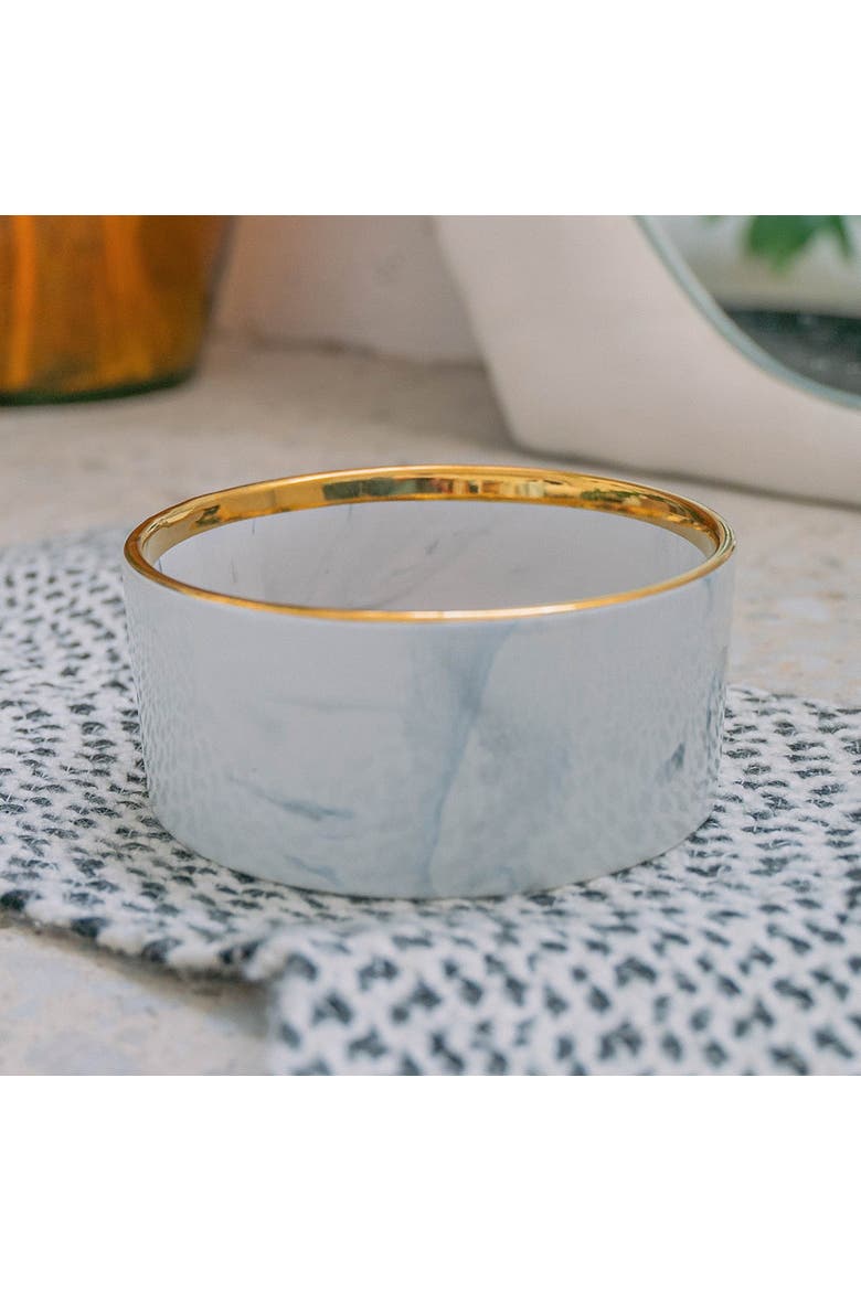 Marble Dog Bowl, Alternate, color, Gray