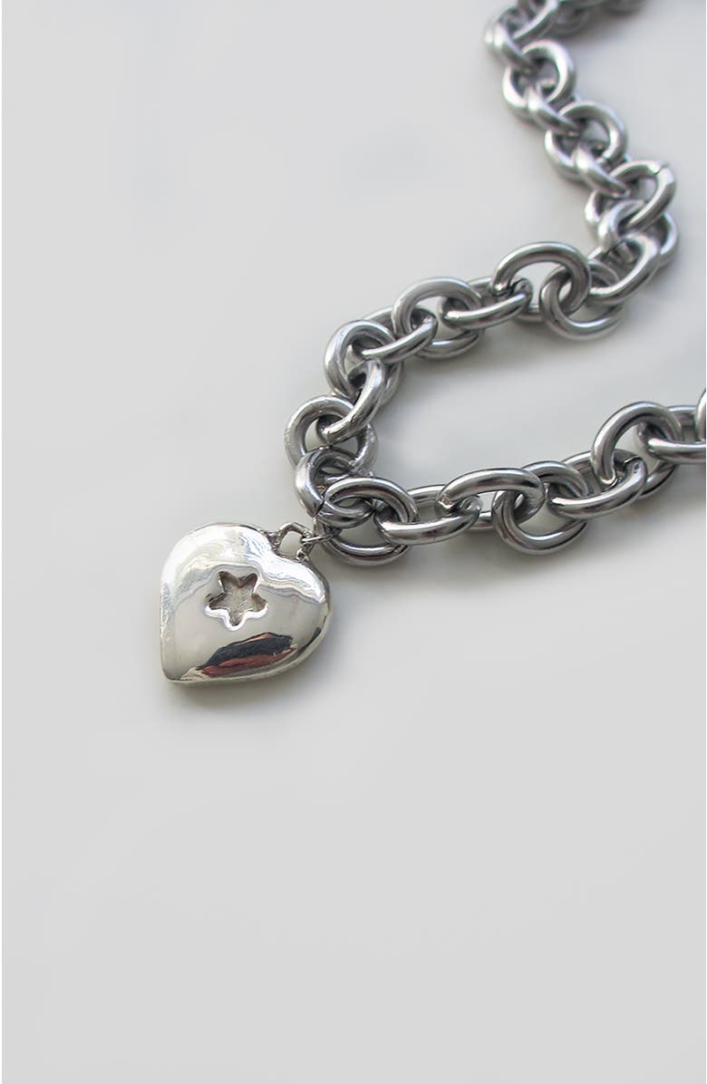 Rimor Jewelry Mini Star Heart Snake Chain, Alternate, color, Silver