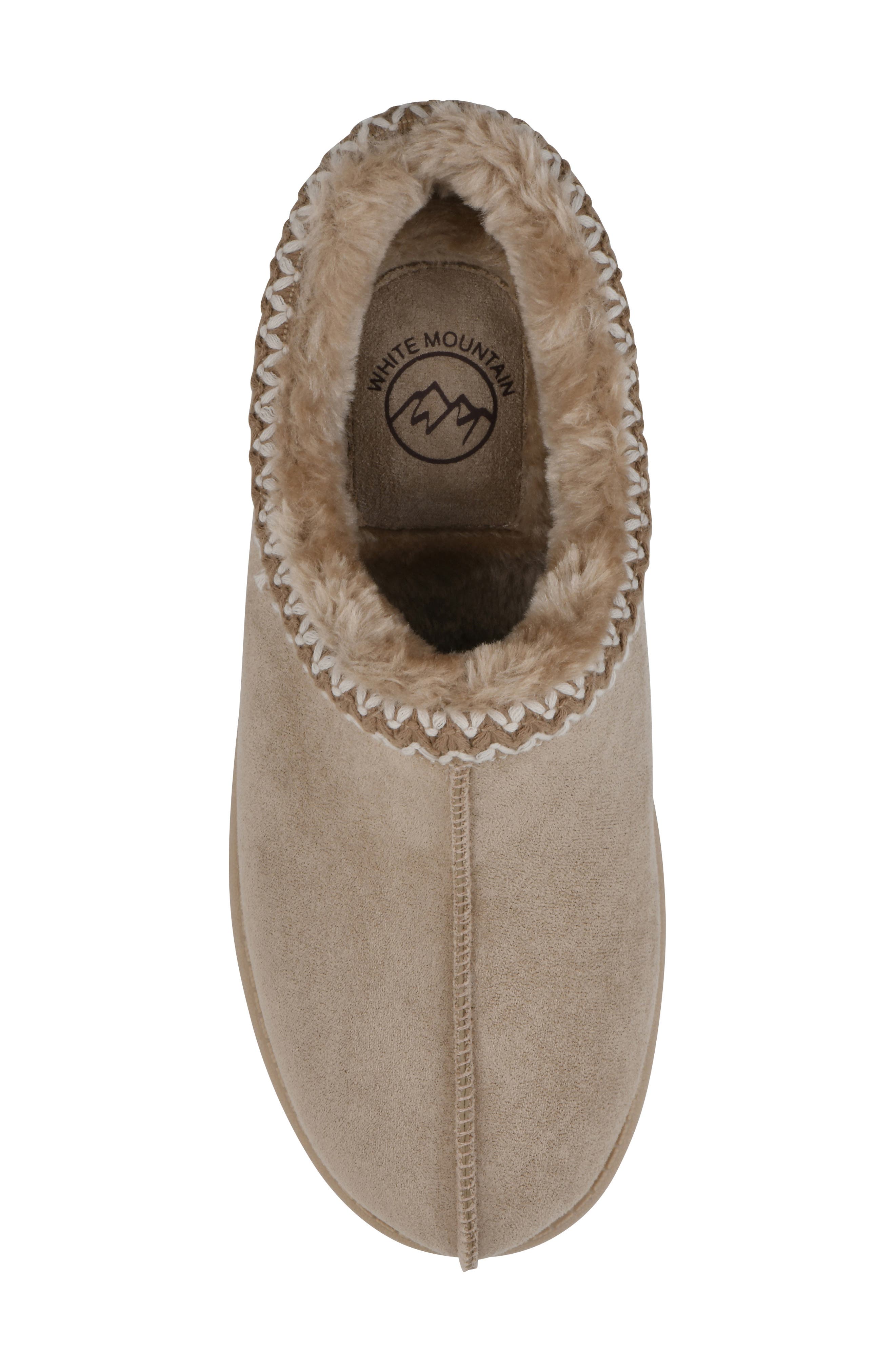 Icebin Faux Shearling Lined Clog Slipper, Alternate, color, DARK BEIGE/ FABRIC