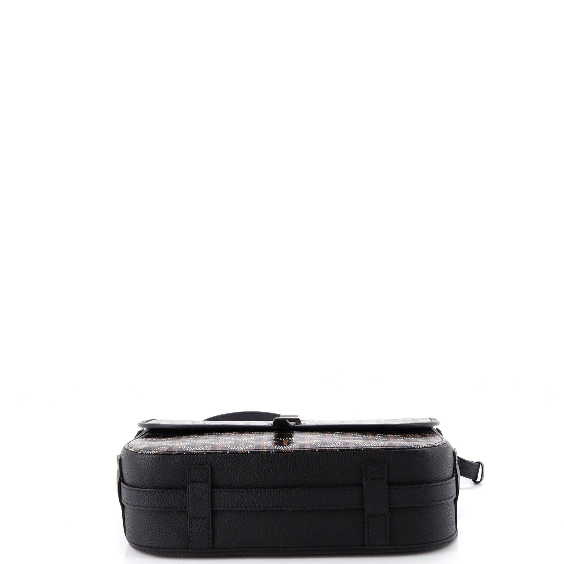 Pre-Owned Goyard Belvedere II Messenger Bag Coated Canvas MM, Alternate, color, Black