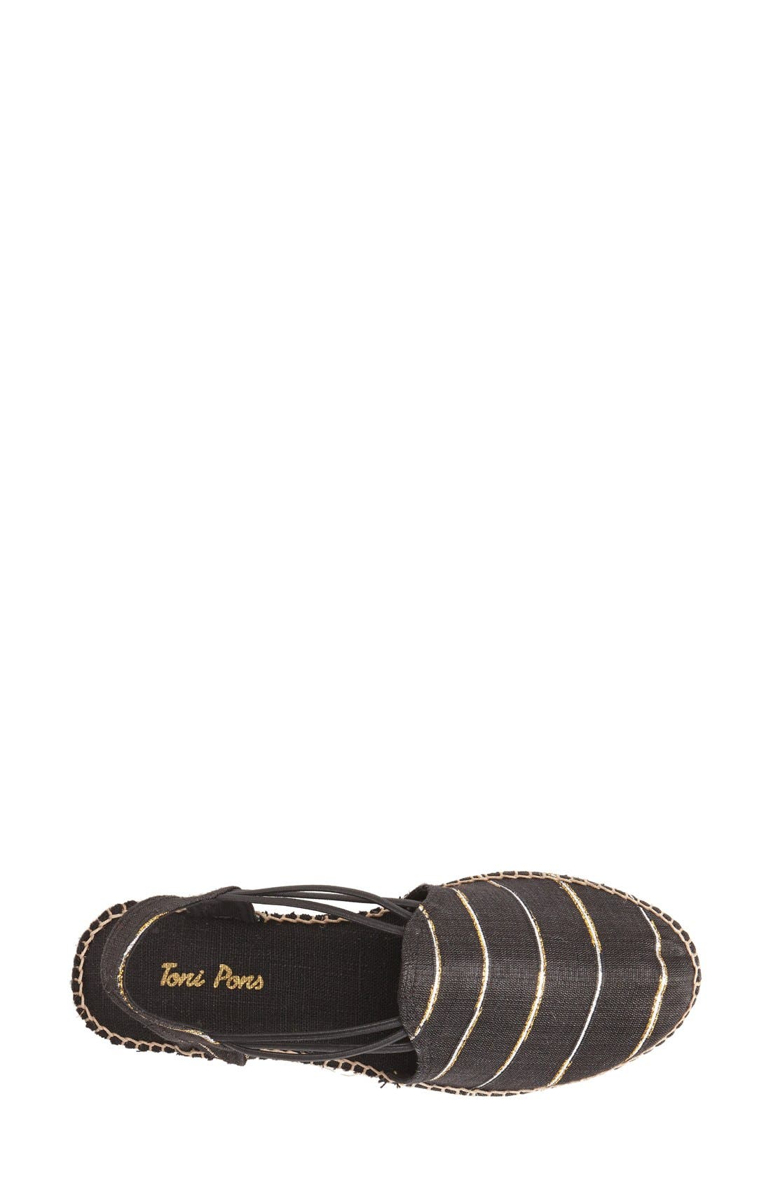 'Nantes' Silk Stripe Sandal, Alternate, color, STRIPE BLACK