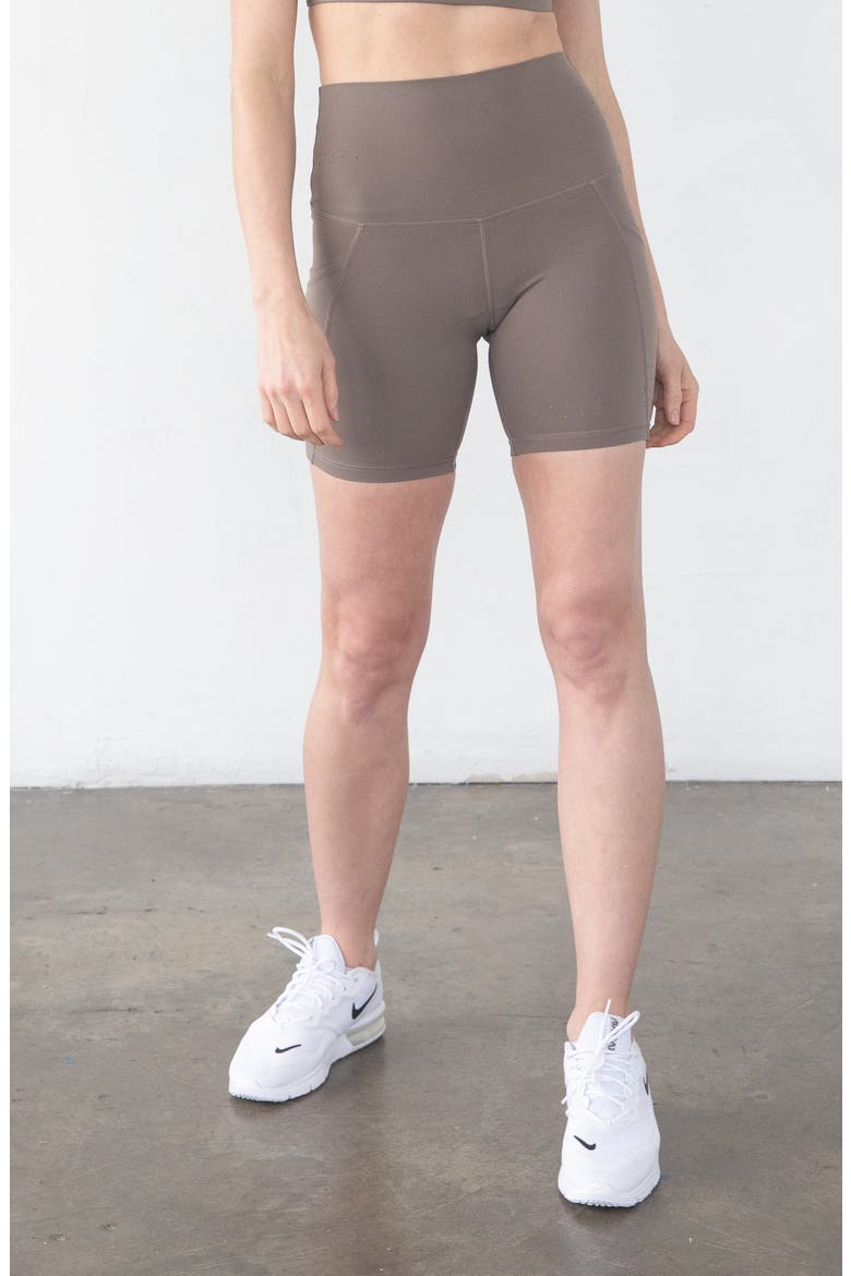 Ultra High-Rise Postpartum Compression Biker Short, Alternate, color, Nomad