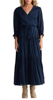 Talisman the Label Lunar Wrap Front Tiered Cotton Dress