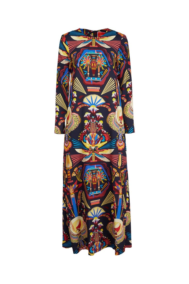 Long Sleeve Swing Dress Nephthys Navy, Alternate, color, Nephthys Navy