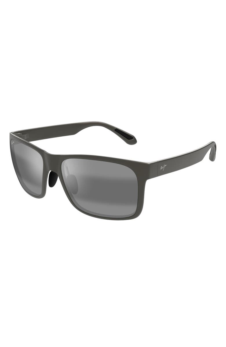 Maui Jim Red Sands 59mm PolarizedPlus2<sup>®</sup> Square Sunglasses, Alternate, color, Green/ Neutral Grey