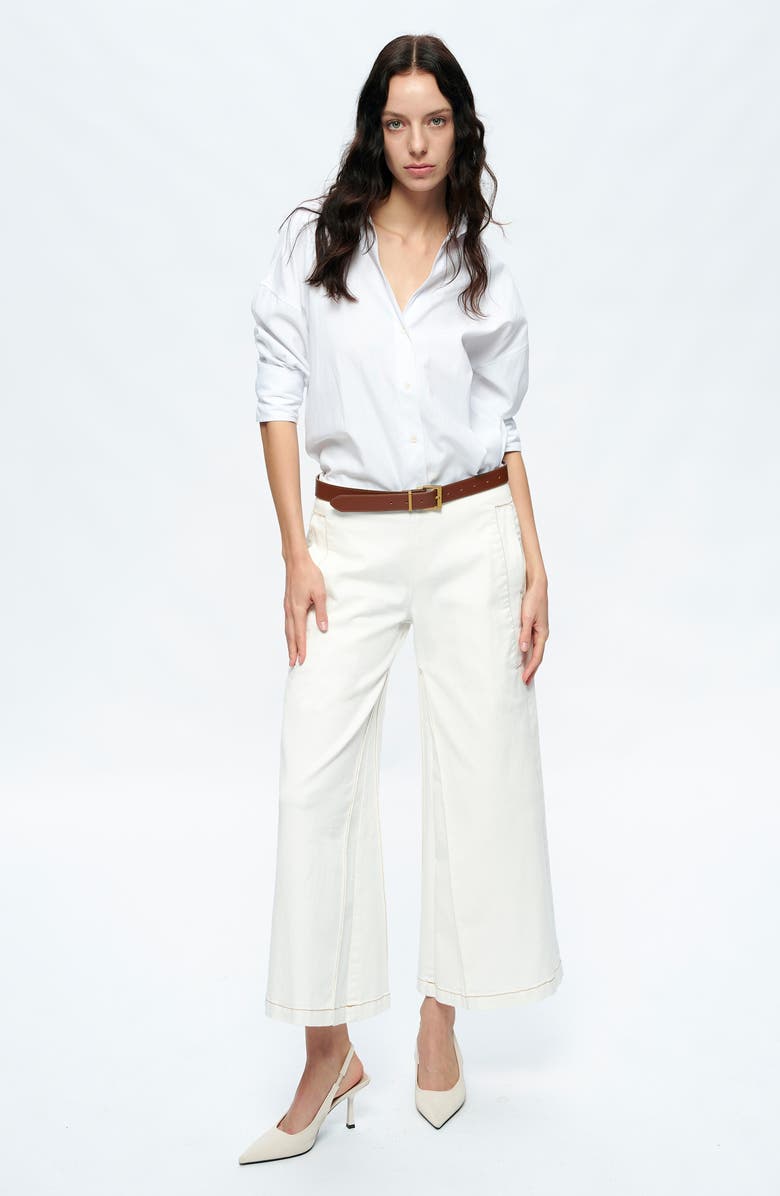 Bayeas Timothy Low Rise Ankle Wide Leg Jeans, Alternate, color, Cream