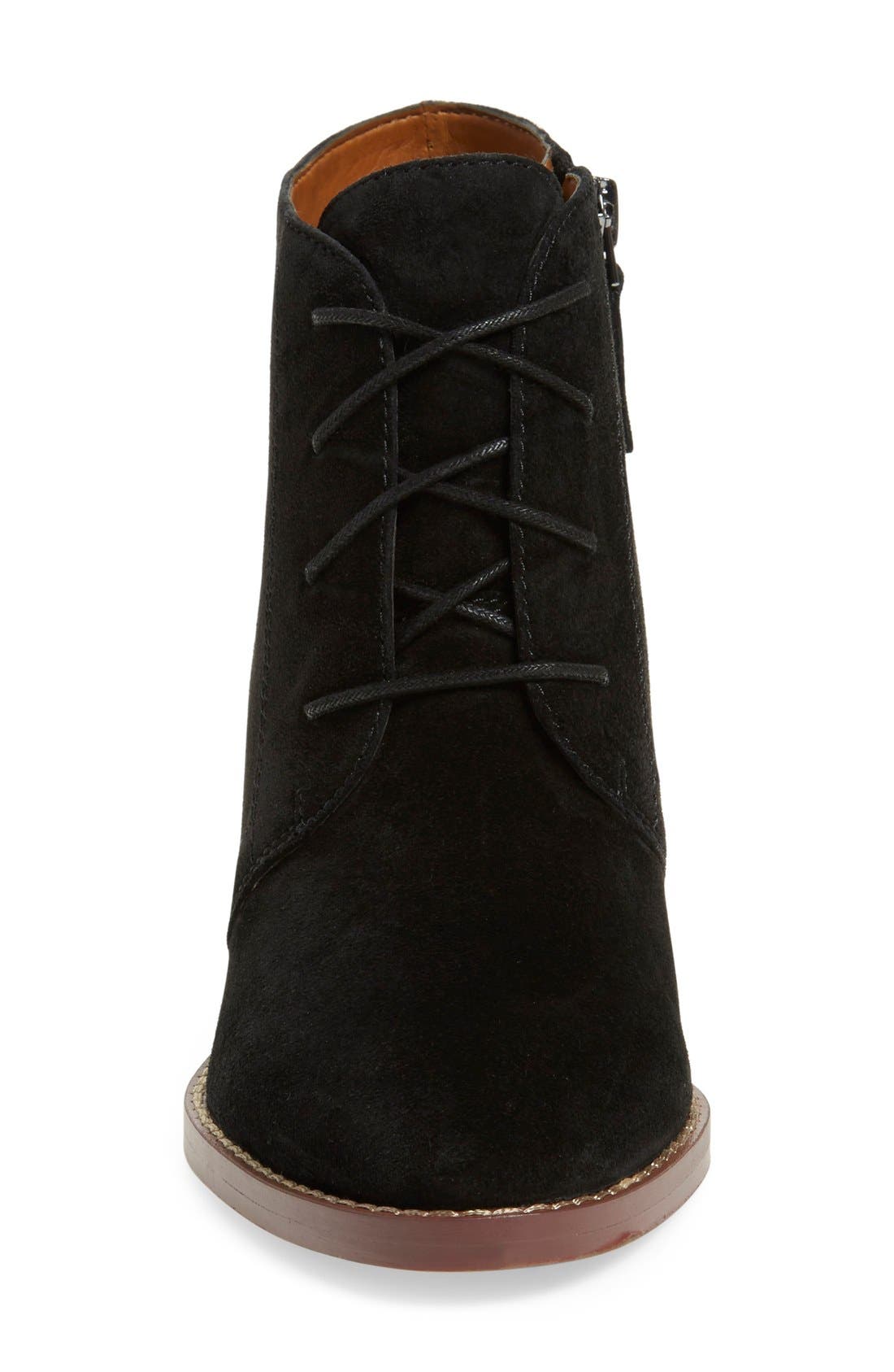 'Omani' Block Heel Bootie, Alternate, color, BLACK SUEDE
