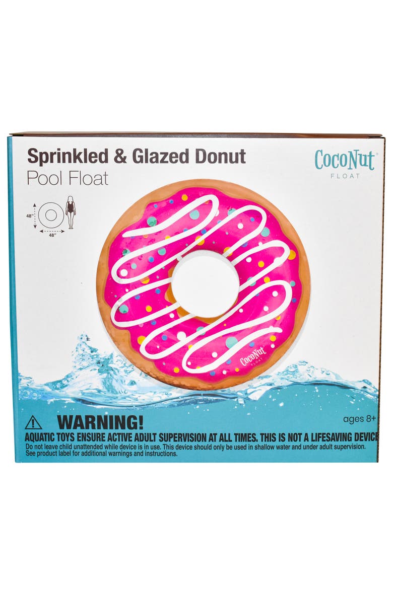 Pink Sprinkled & Glazed Donut 48 Inch Pool Ring Inflatable, Alternate, color, Pink