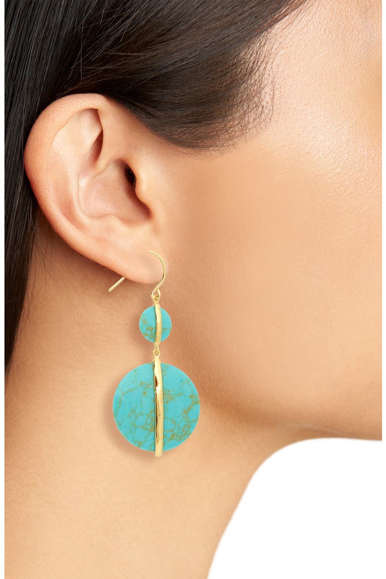 Brinn Drop Earrings, Alternate, color, GREEN TURQUOISE