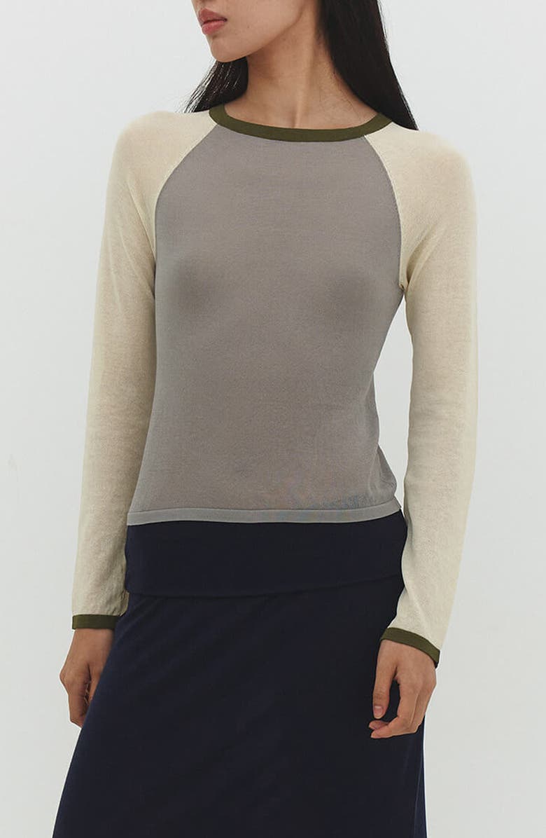 Find Me Now Colorblock Raglan Sleeve T-Shirt, Main, color, Matcha Mel