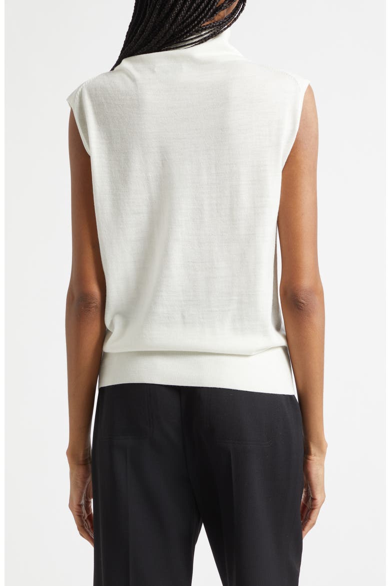 Honey Cowl Neck Sleeveless Wool Sweater, Alternate, color, CREAM
