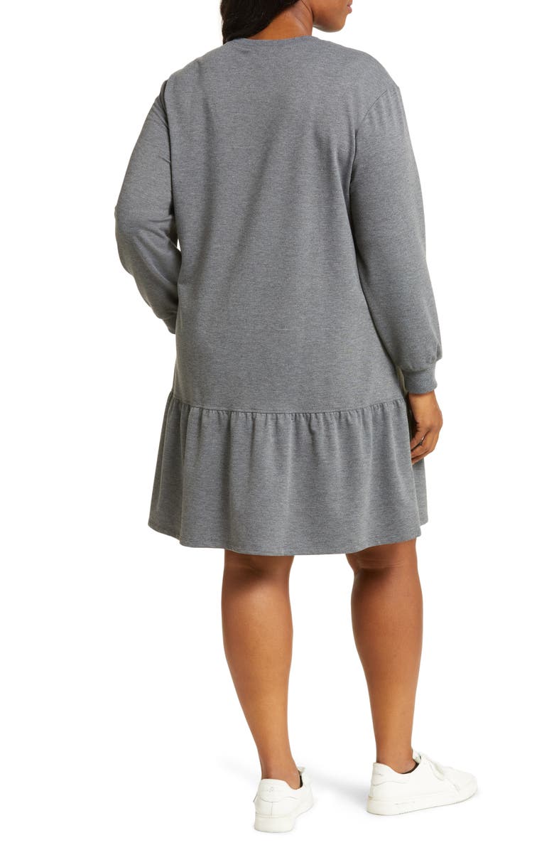 Caslon<sup>®</sup> So Soft Ruffle Hem Long Sleeve Sweatshirt Dress, Alternate, color,