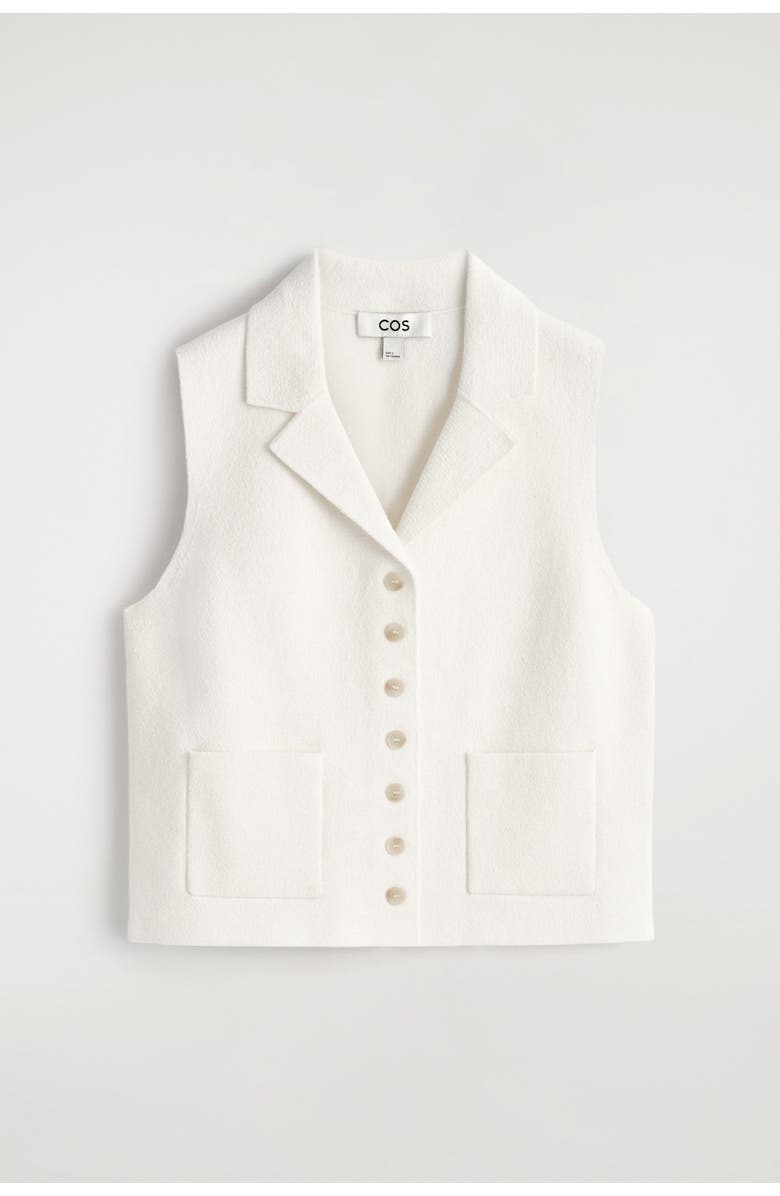 COS Bouclé-Knit Vest, Alternate, color, White