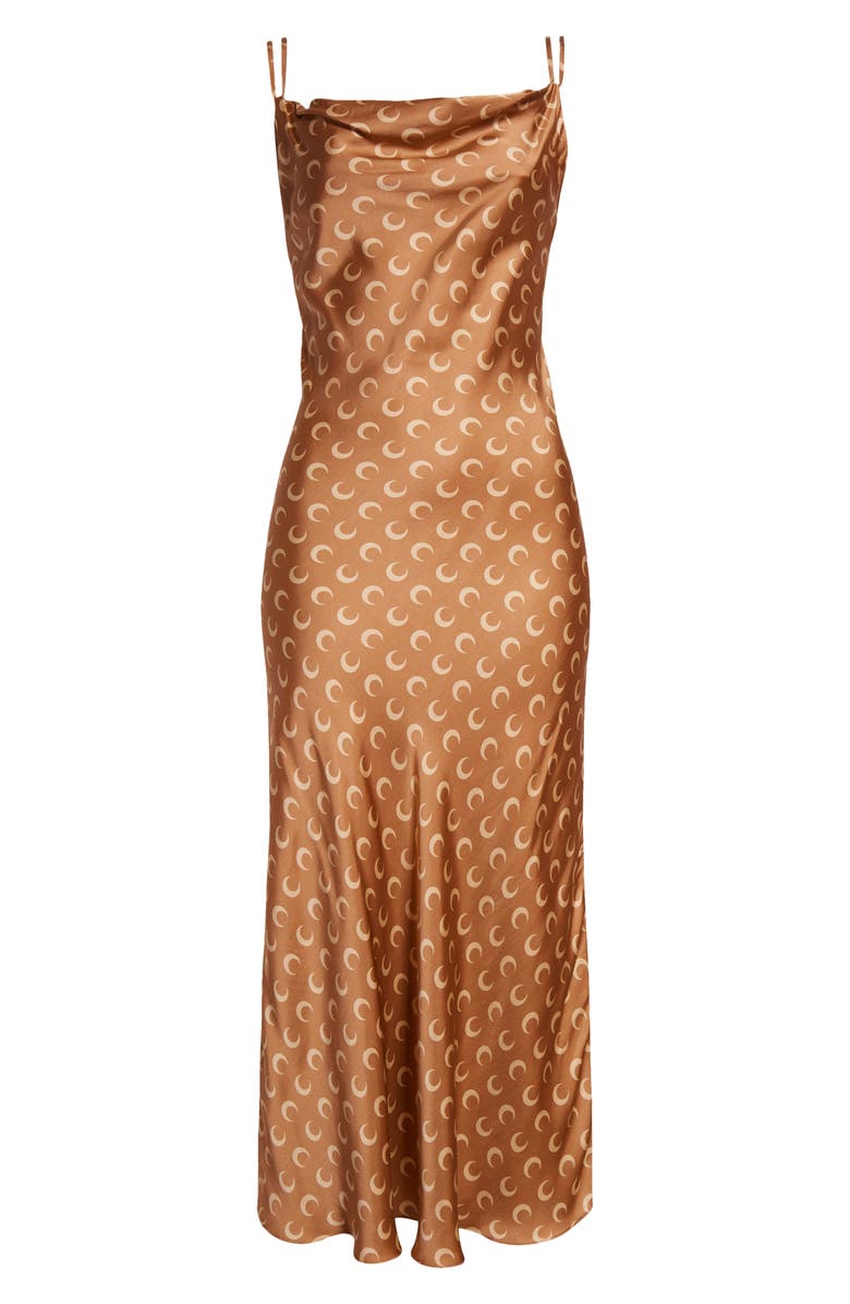 Marine Serre Moon Print Satin Slipdress, Alternate, color, 