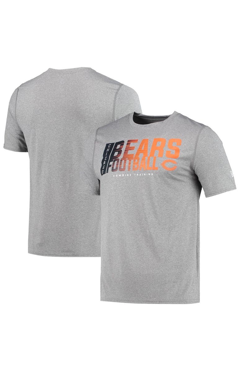 New Era Men's New Era Heathered Gray Chicago Bears Combine Authentic Game On T-Shirt, Main, color, 