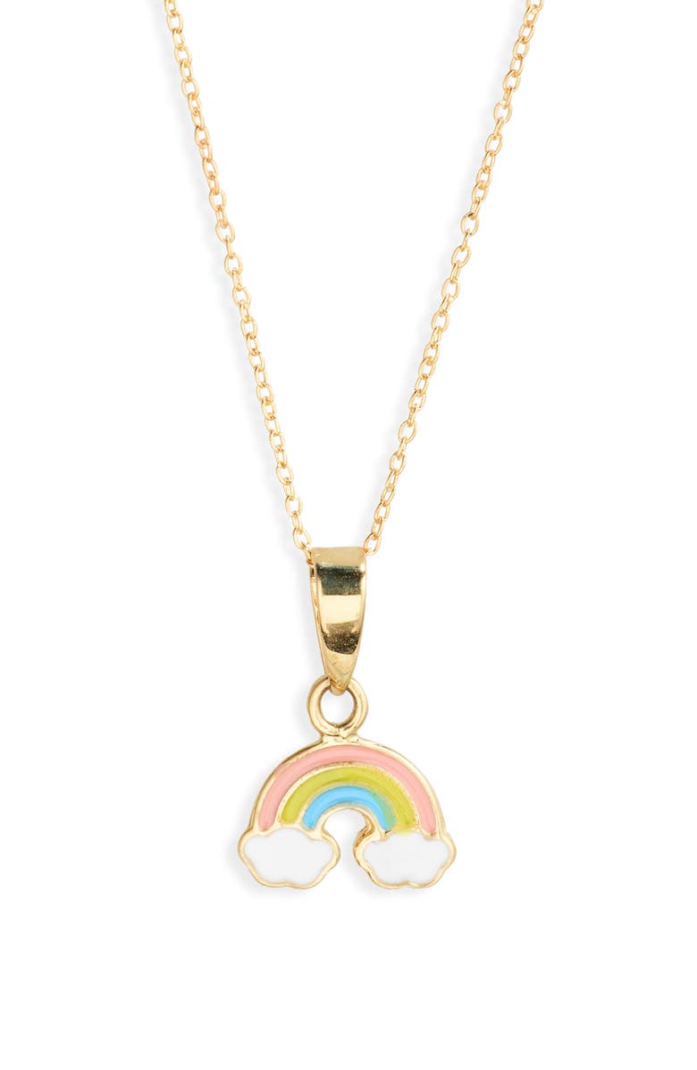 Bony Levy Kids' 14K Gold Rainbow Pendant Necklace, Main, color, 