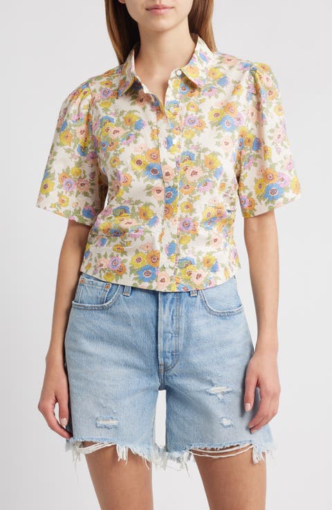 Sylvan Floral Cotton Button-Up Shirt