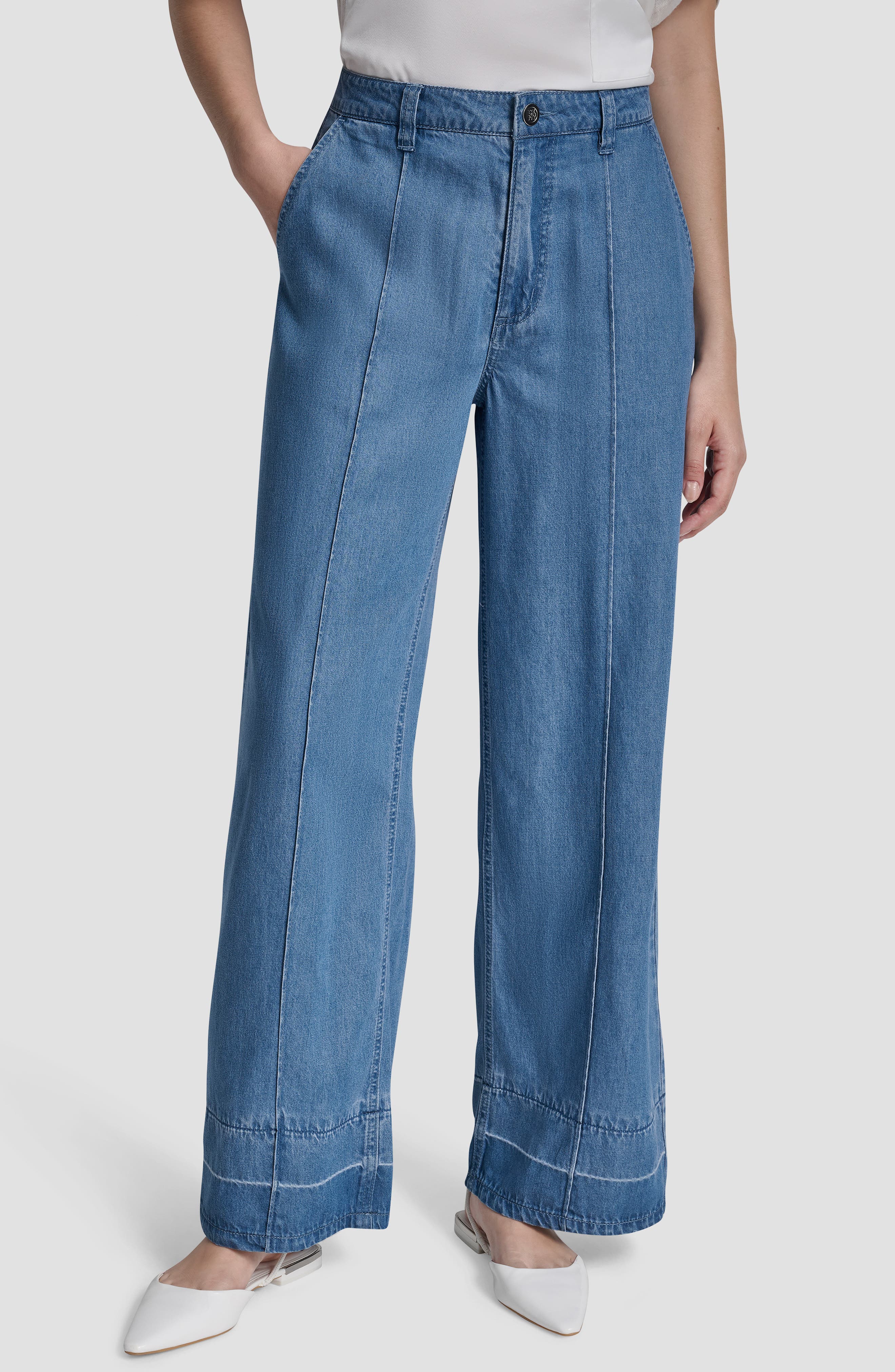 Front Seam Straight Leg Jeans