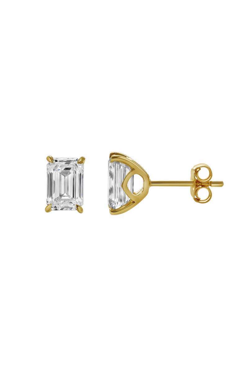 LuvMyJewelry Viridian 14K Yellow Gold Lab Grown Emerald Cut Solitaire Diamond Earrings - 2.04 Cts, Main, color, 14K Yellow Gold