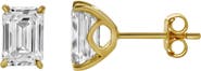 LuvMyJewelry Viridian 14K Yellow Gold Lab Grown Emerald Cut Solitaire Diamond Earrings - 2.04 Cts