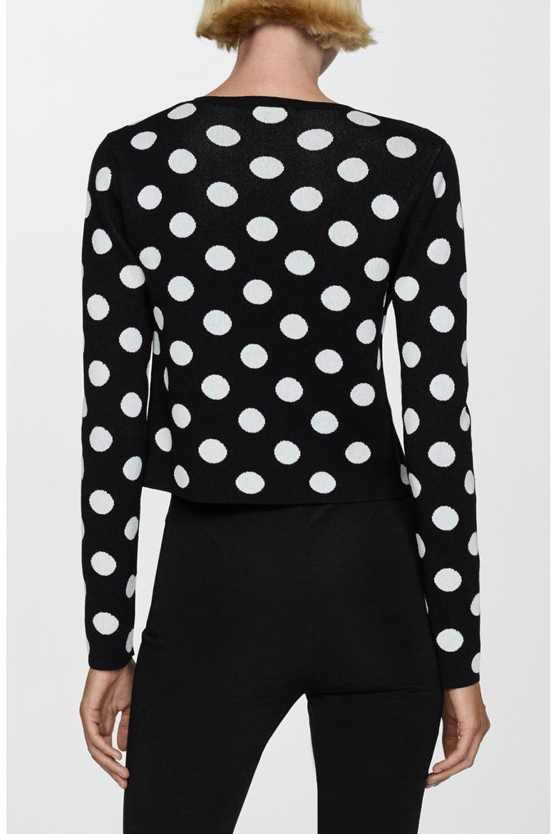 Polka Dot Cardigan, Alternate, color, BLACK
