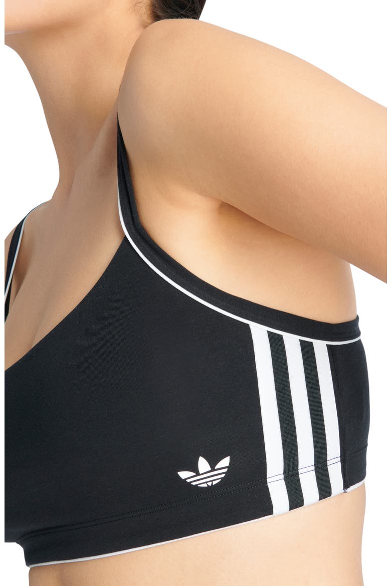 Scoop Cotton Blend Jersey Bralette, Alternate, color, BLACK