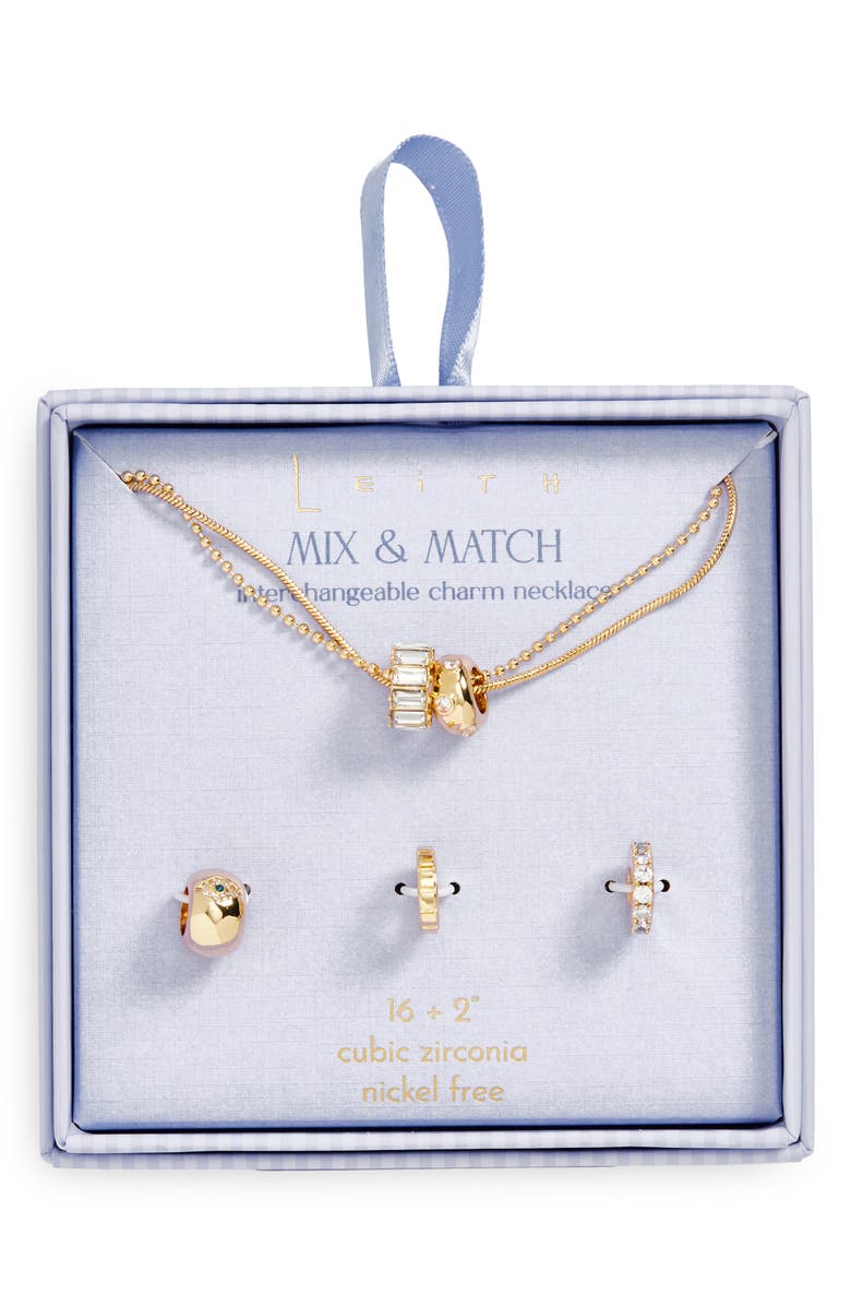 Leith Evil Eye Cubic Zirconia Rondelle Necklace Set, Main, color,