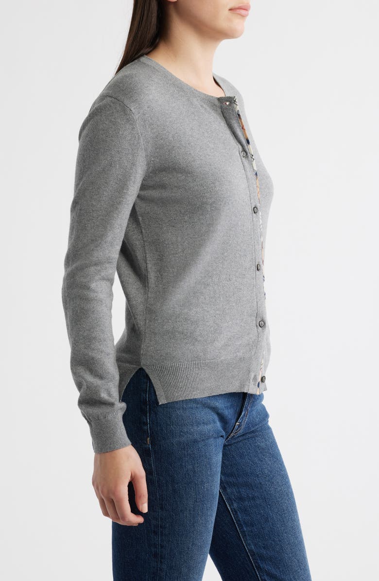 Barbour Bredon Tartan Accent Cotton & Cashmere Cardigan, Alternate, color,