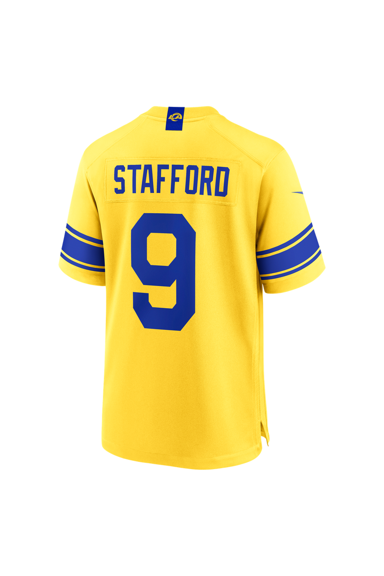 Men's Nike Matthew Stafford Los Angeles Rams Classic Sol Game Jersey, Alternate, color, Gold