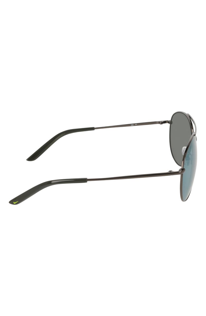 Nike Chance 61mm Mirrored Aviator Sunglasses, Alternate, color, Satin Gunmetal / Yellow Mirror